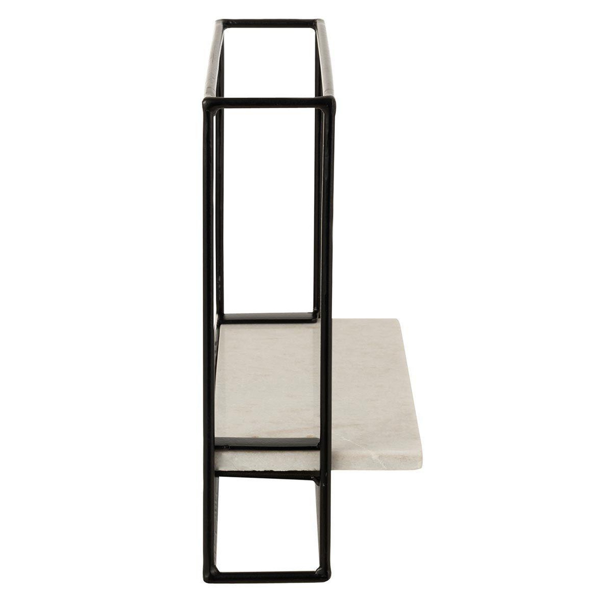 Voir la diapositive 3 : J-LINE Étagère murale  1 plateau  35cm noir & blanc