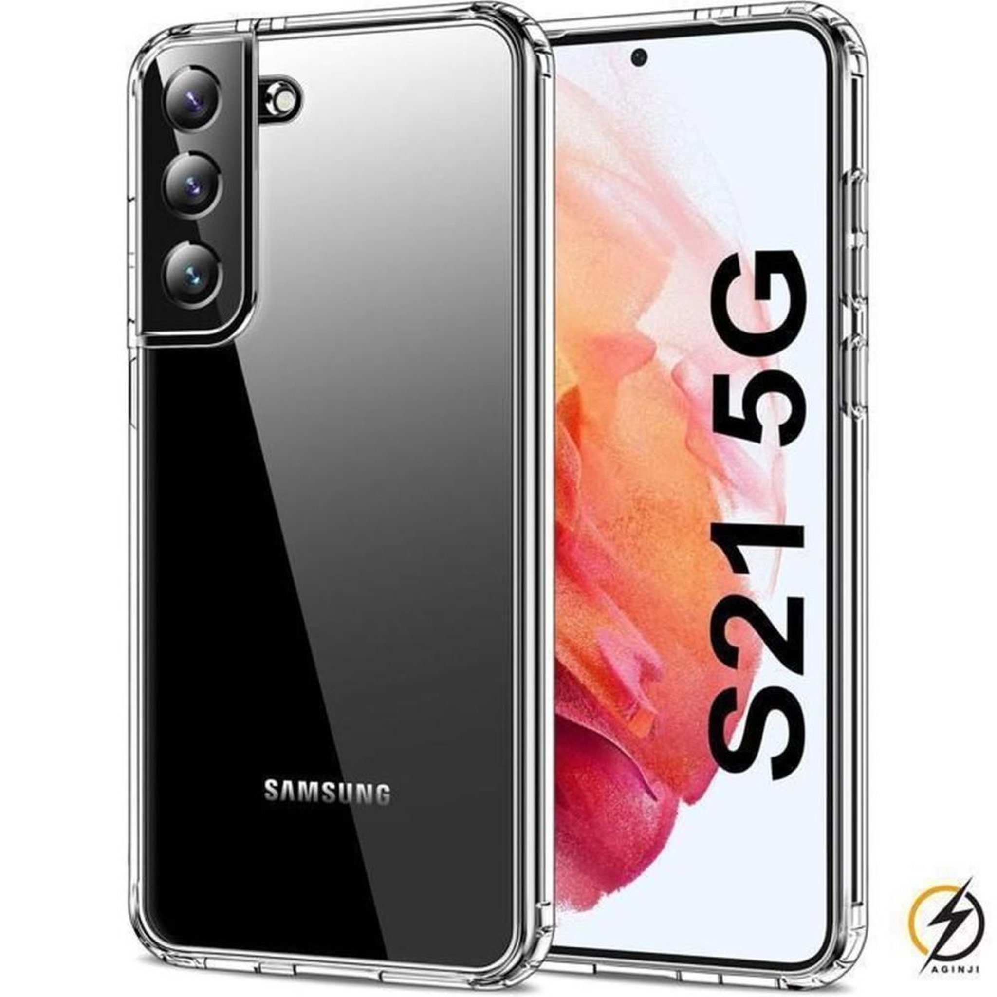 Coque TPU transparente anti-rayures pour Samsung Galaxy S21 5G 6,2 pouces, contour relevé écran et caméra, protection chocs coins, compatible charge sans fil