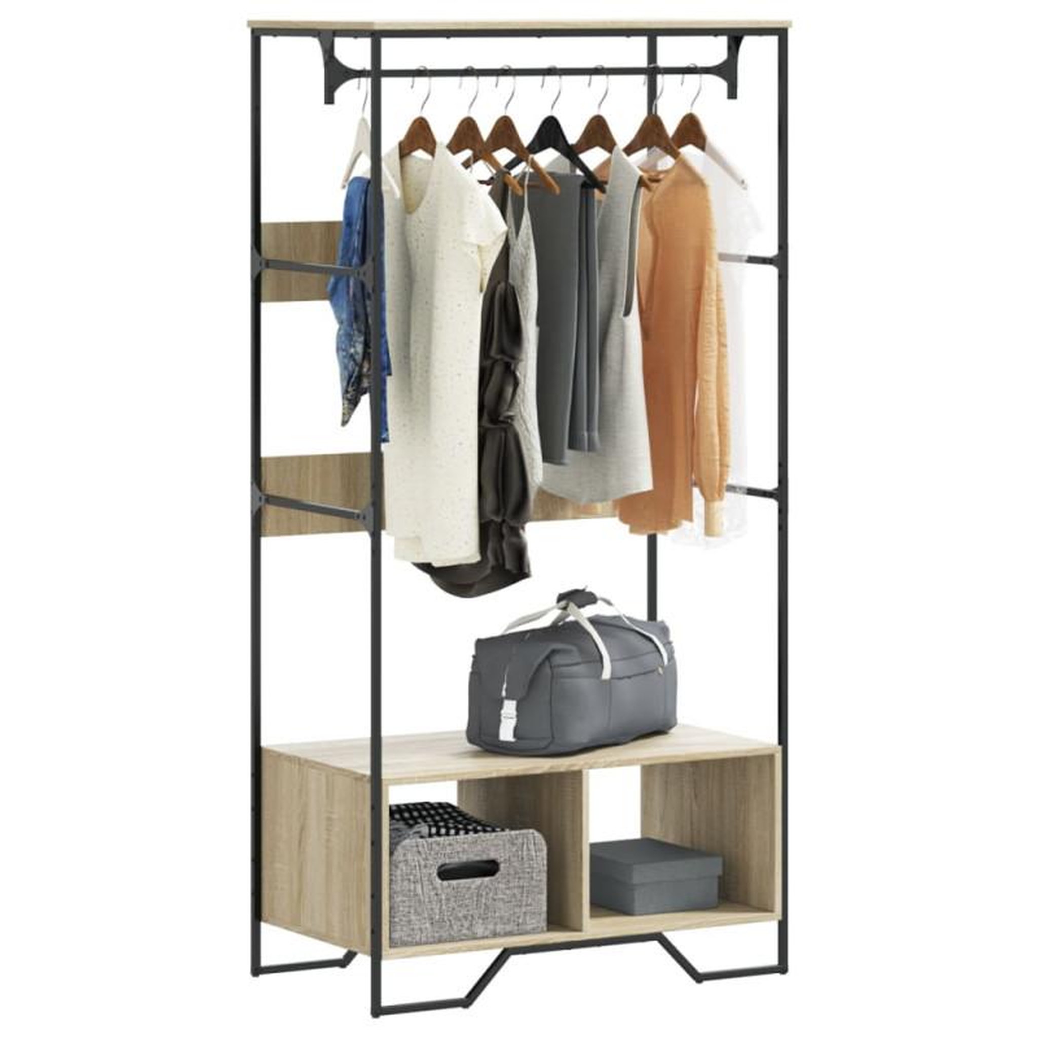 Voir la diapositive 1 : VIDAXL Armoire chêne sonoma 90x50x180 cm bois d ingénierie