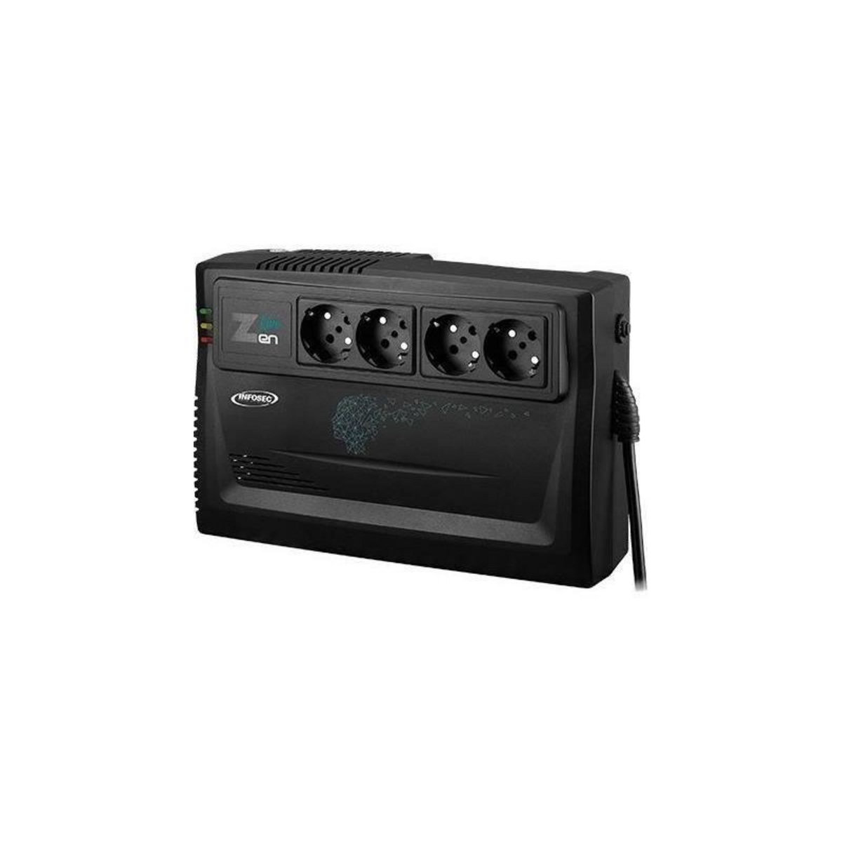 Infosec INFOSEC Zen Live 800 - Onduleur Line Interactive 800 VA 4 Prises FR/SCHUKO - Garantie 2 ans