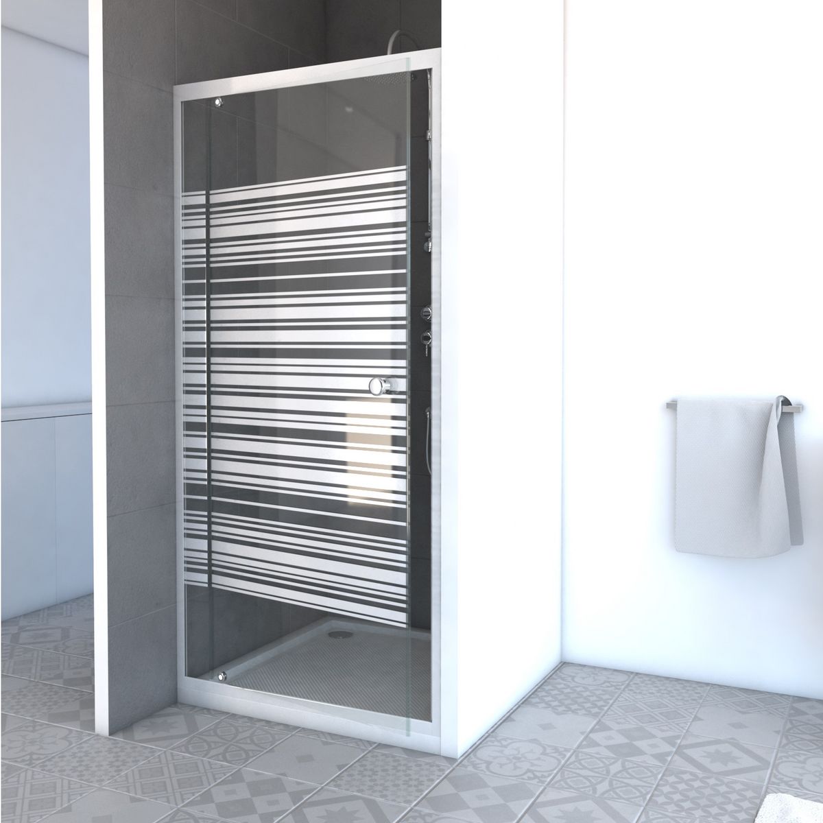 Aurlane Porte de douche pivotante First Line Front - 90 x 185