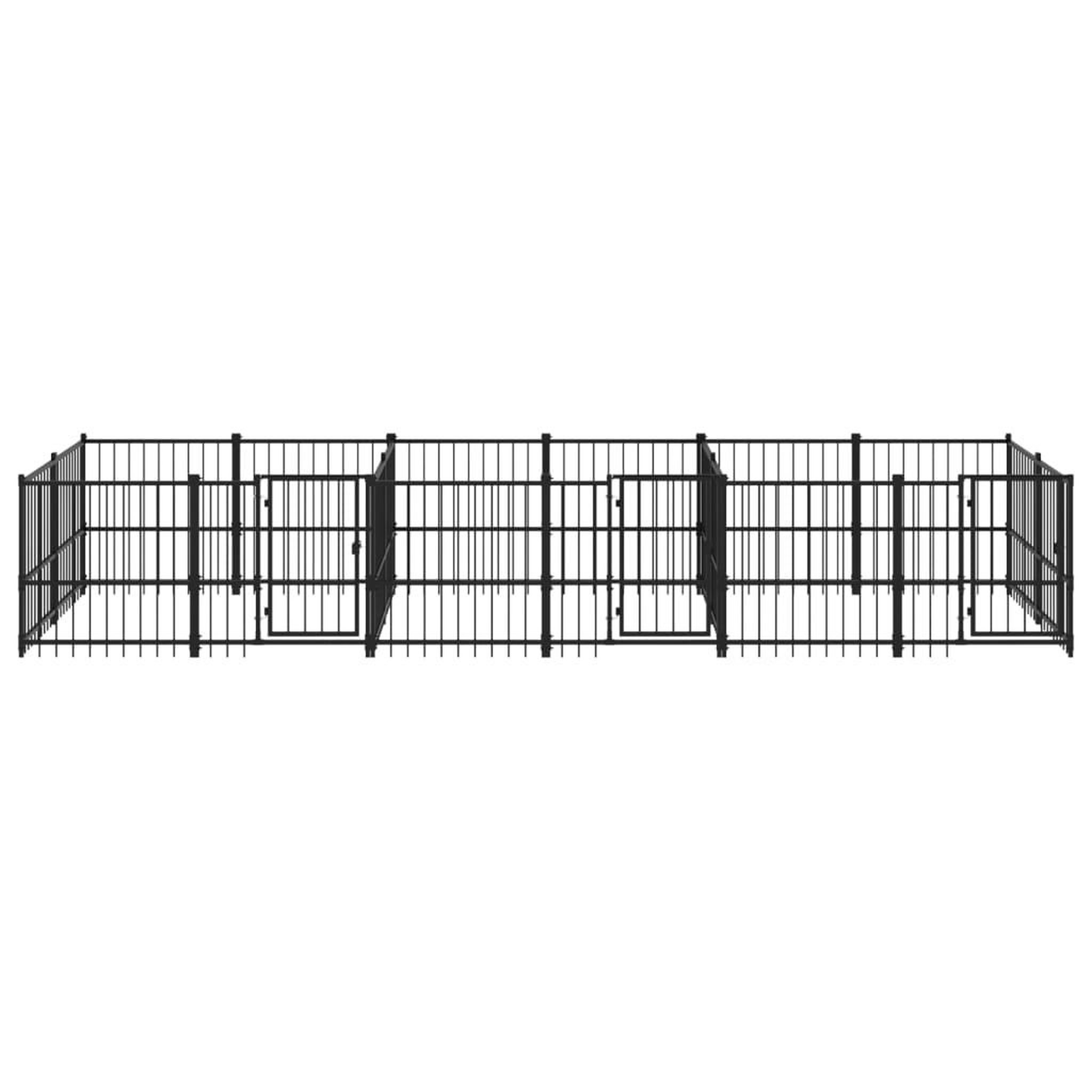 Voir la diapositive 3 : VIDAXL Chenil d'exterieur pour chiens Acier 11,26 m²