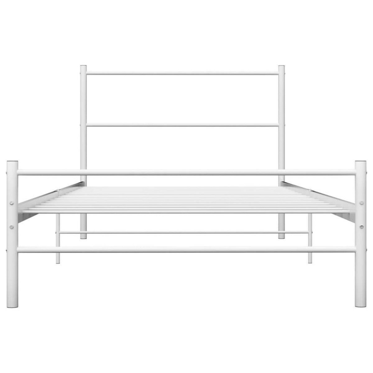 VIDAXL Cadre de lit sans matelas blanc metal 90x200 cm