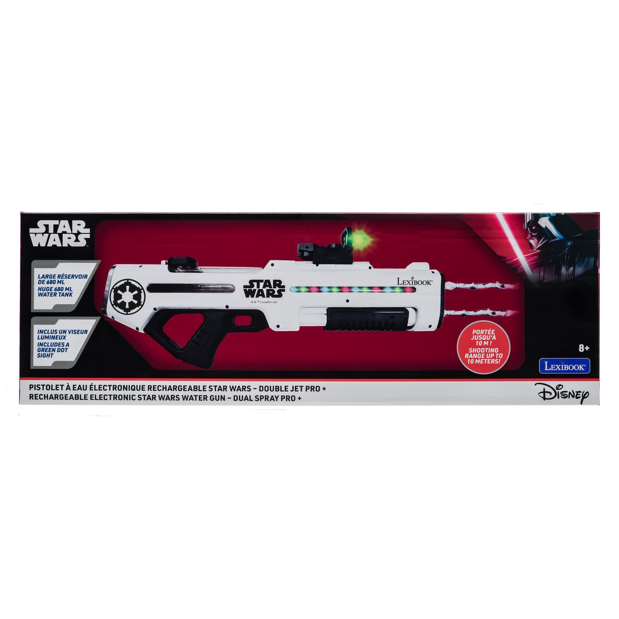 Voir la diapositive 3 : Lexibook Pistolet à eau électronique rechargeable star wars