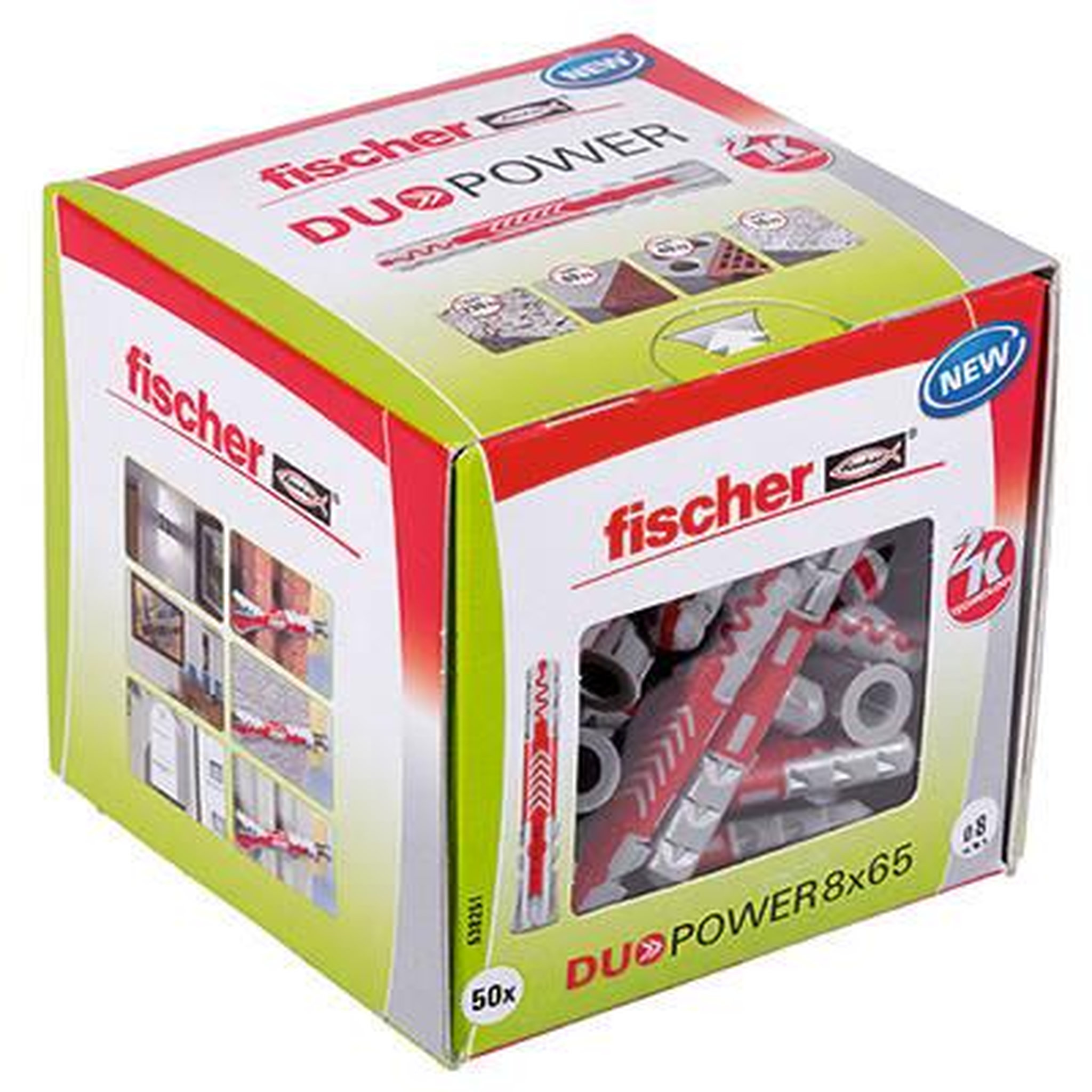 Fischer Boîte de 50 Chevilles DUOPOWER 8x65 DIY