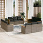 Voir la diapositive 1 : VIDAXL Salon de jardin avec coussins 12 pcs gris resine tressee