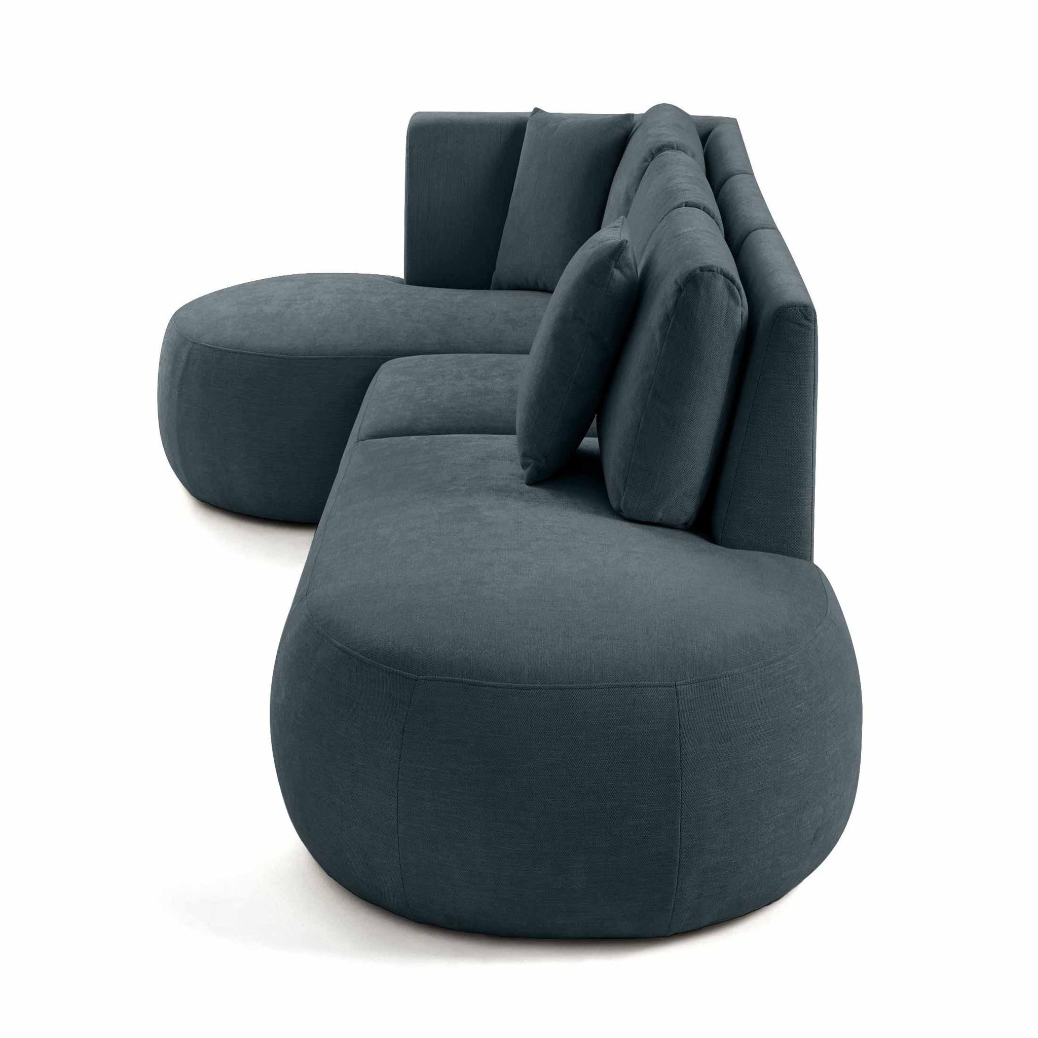 Voir la diapositive 5 : LISA DESIGN Santorini - canapé modulable d'angle gauche - 5 places - en tissu texturé