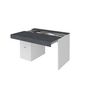 Voir la diapositive 7 : Bureau 1 porte 1 tiroir avec plateau coulissant et rangement 100 cm TAVIANO