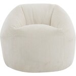 Habitat et Jardin Pouf en velours côtelé   Cusco  - 80 x 74 x 49 cm - Beige