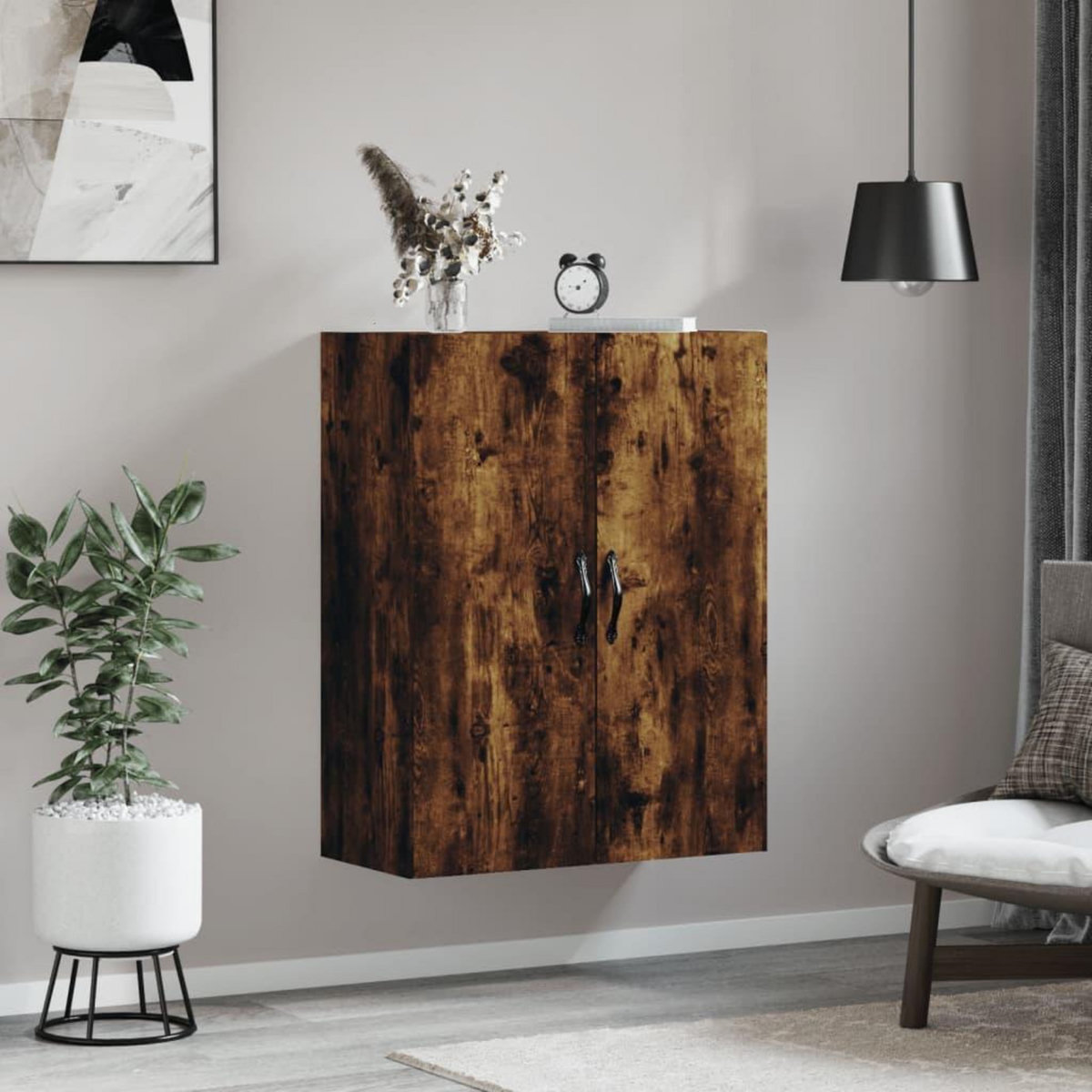 VIDAXL Armoire murale chene fume 69,5x34x90 cm bois d'ingenierie