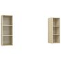 Voir la diapositive 2 : VIDAXL Meubles TV muraux 2 pcs Chene sonoma Bois d'ingenierie