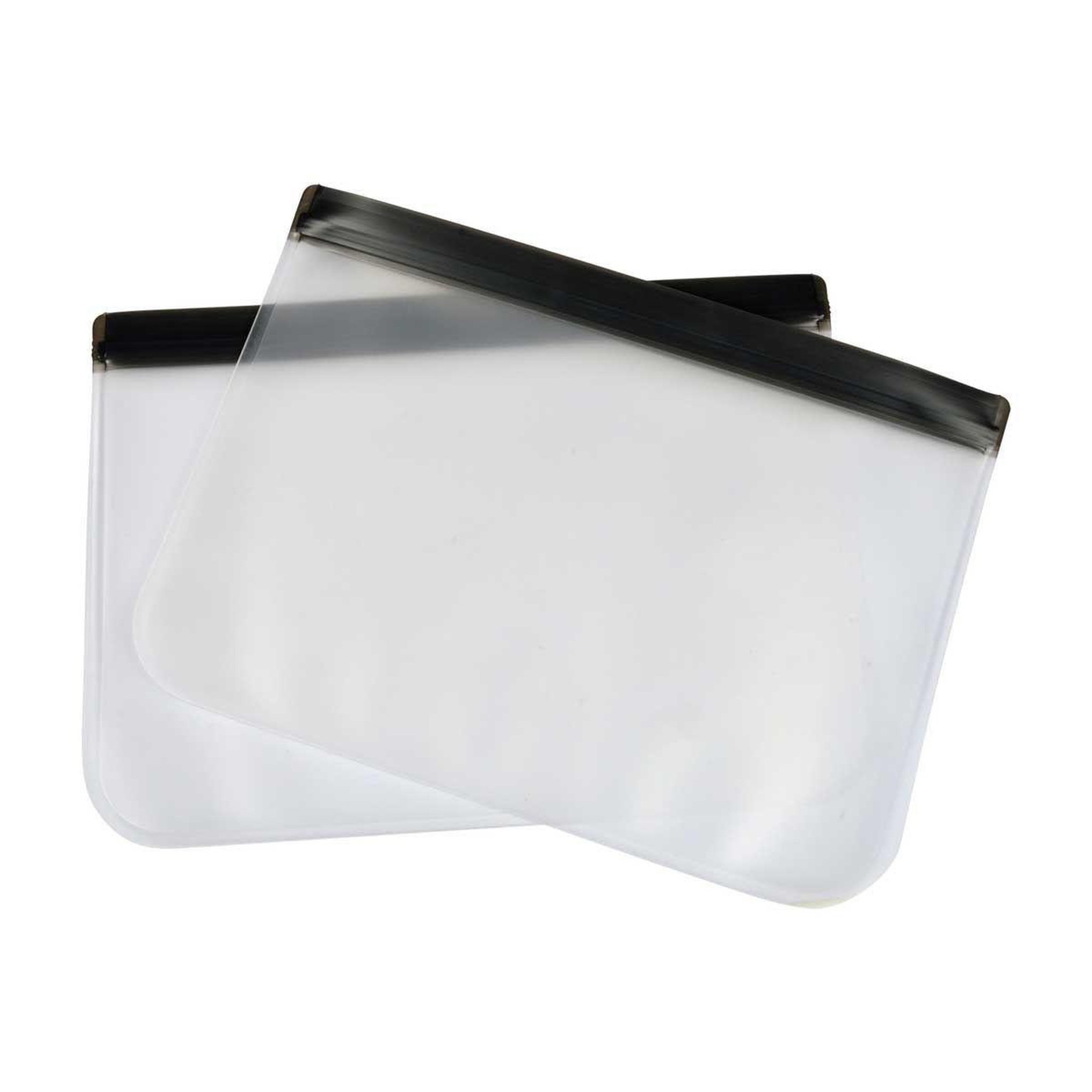 HOMEA Lot de 2 sacs alimentaires  réutilisables  1,5l transparent