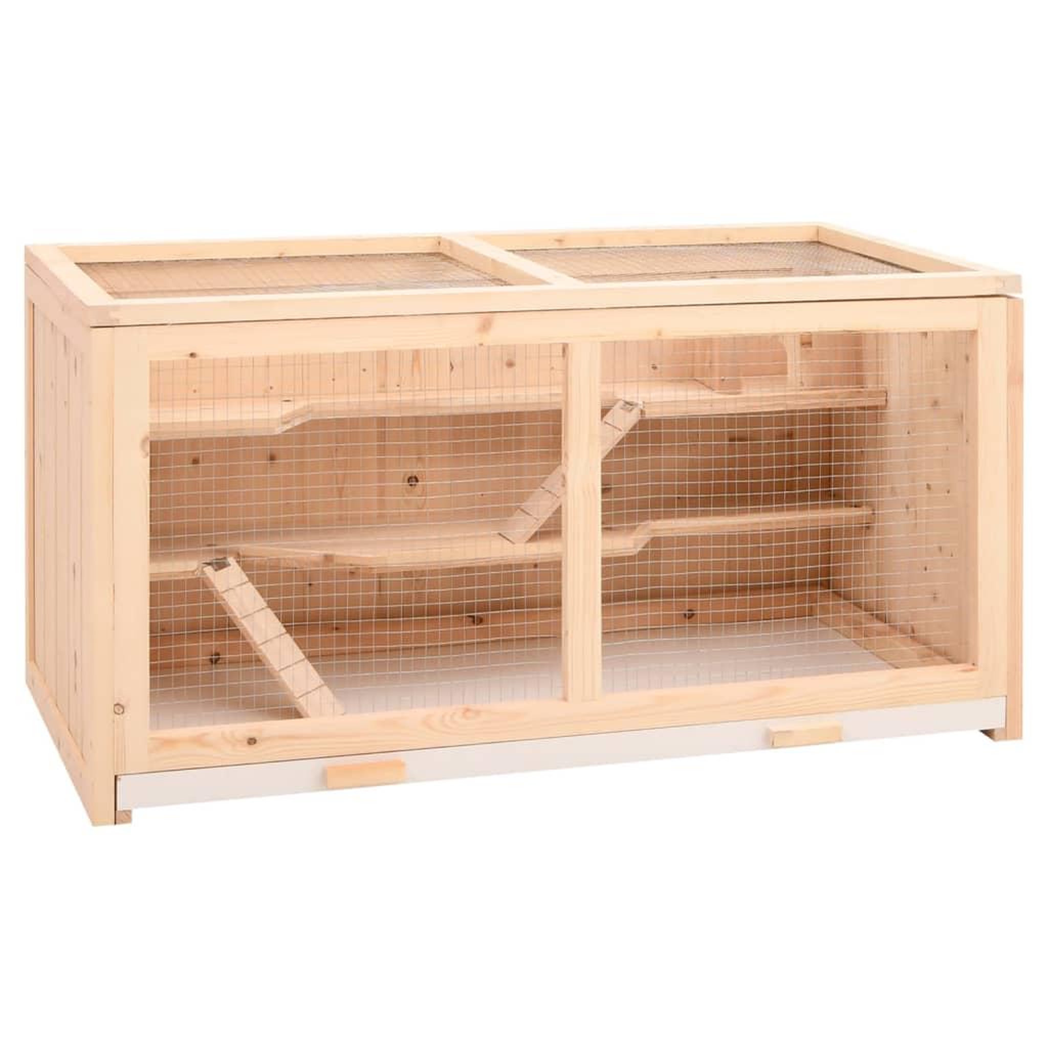 VIDAXL Cage a hamster 104x52x54 cm bois massif de sapin