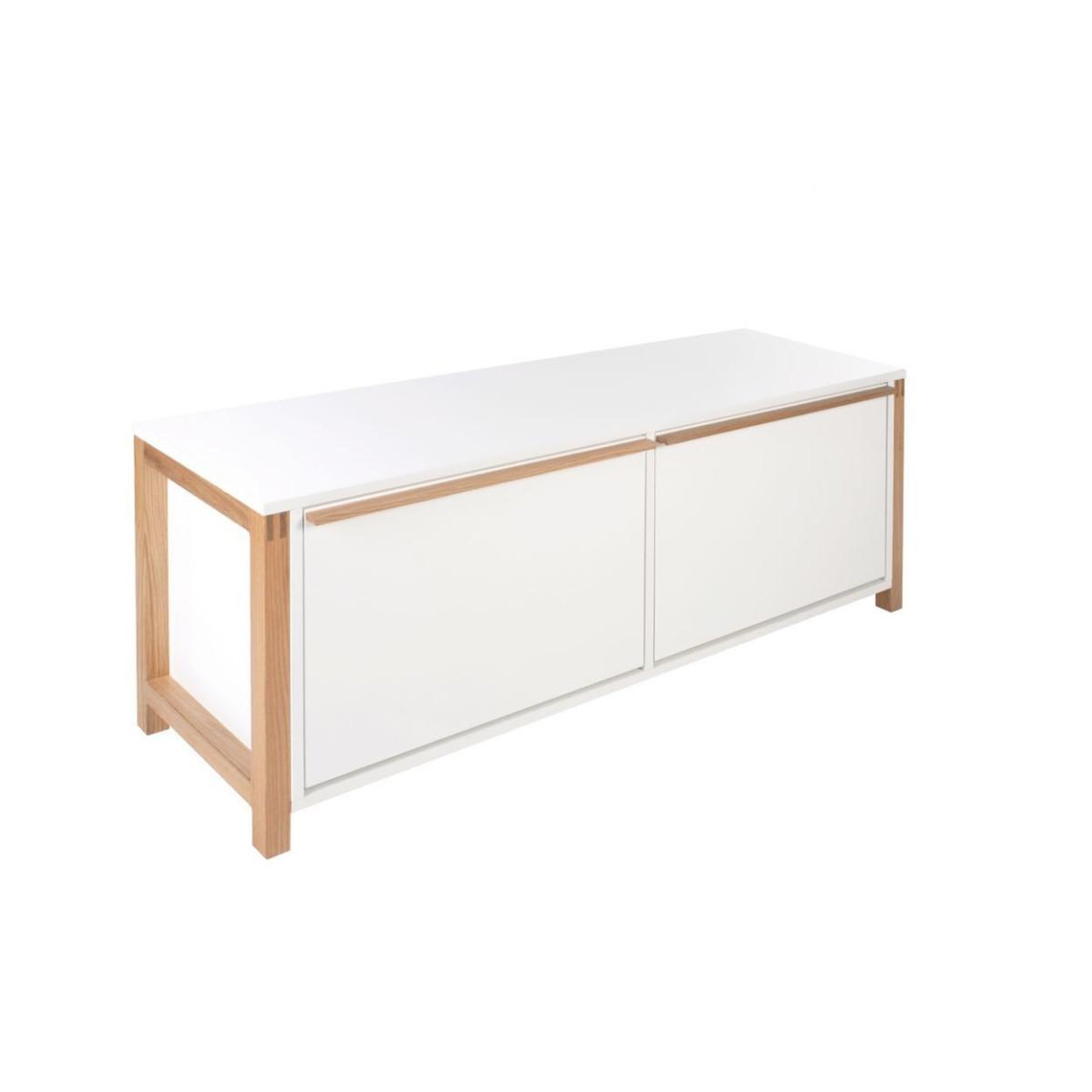 Voir la diapositive 2 : Paris Prix Meuble à chaussures bas  northgate  120cm chêne & blanc