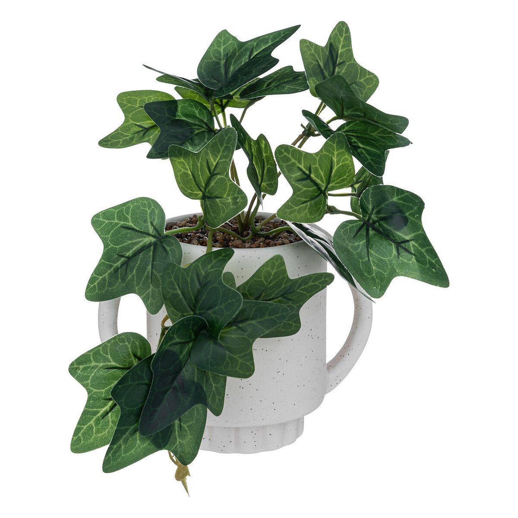 ATMOSPHERA Plante artificielle en pot  lierre  24cm blanc