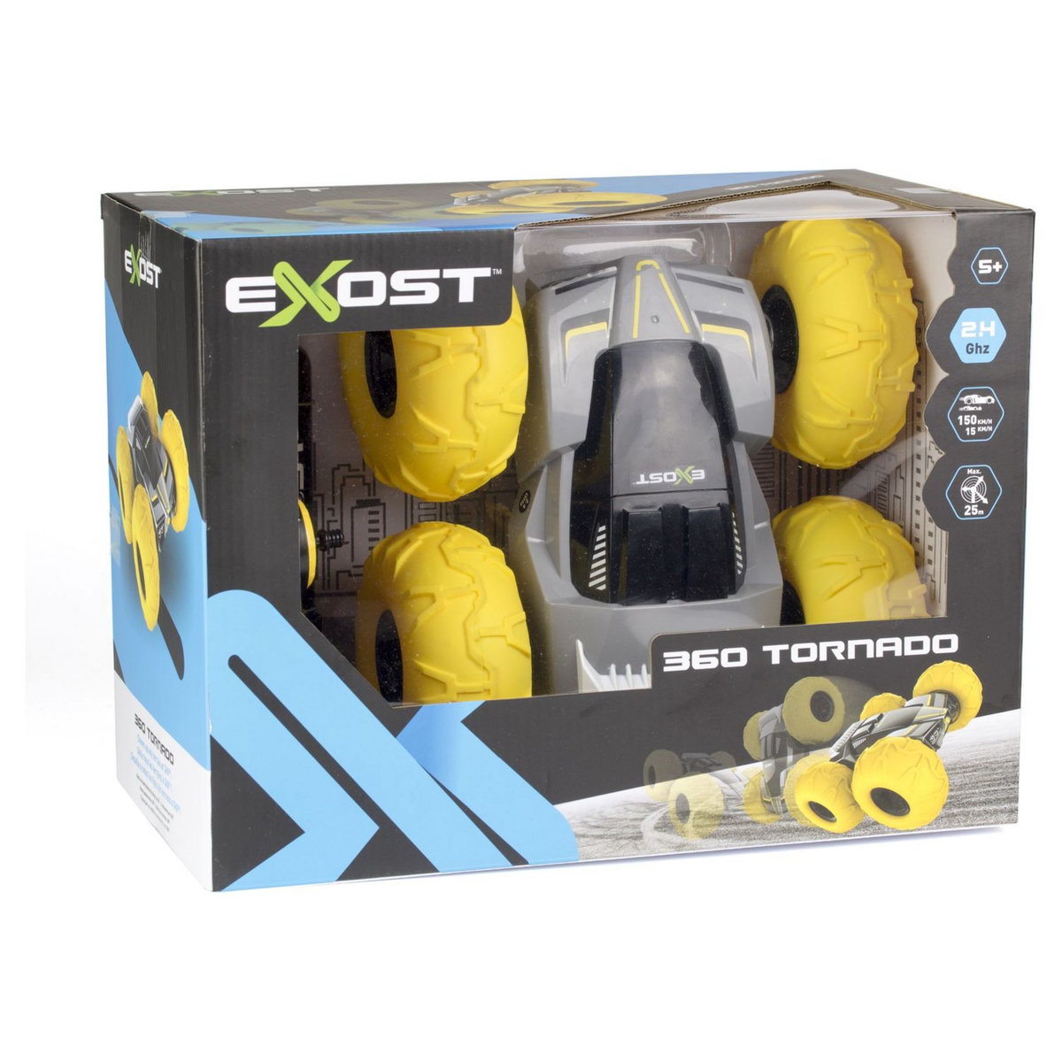 SILVERLIT Voiture radiocommandée 360 Tornado Nouvelle génération jaune échelle 1/10e