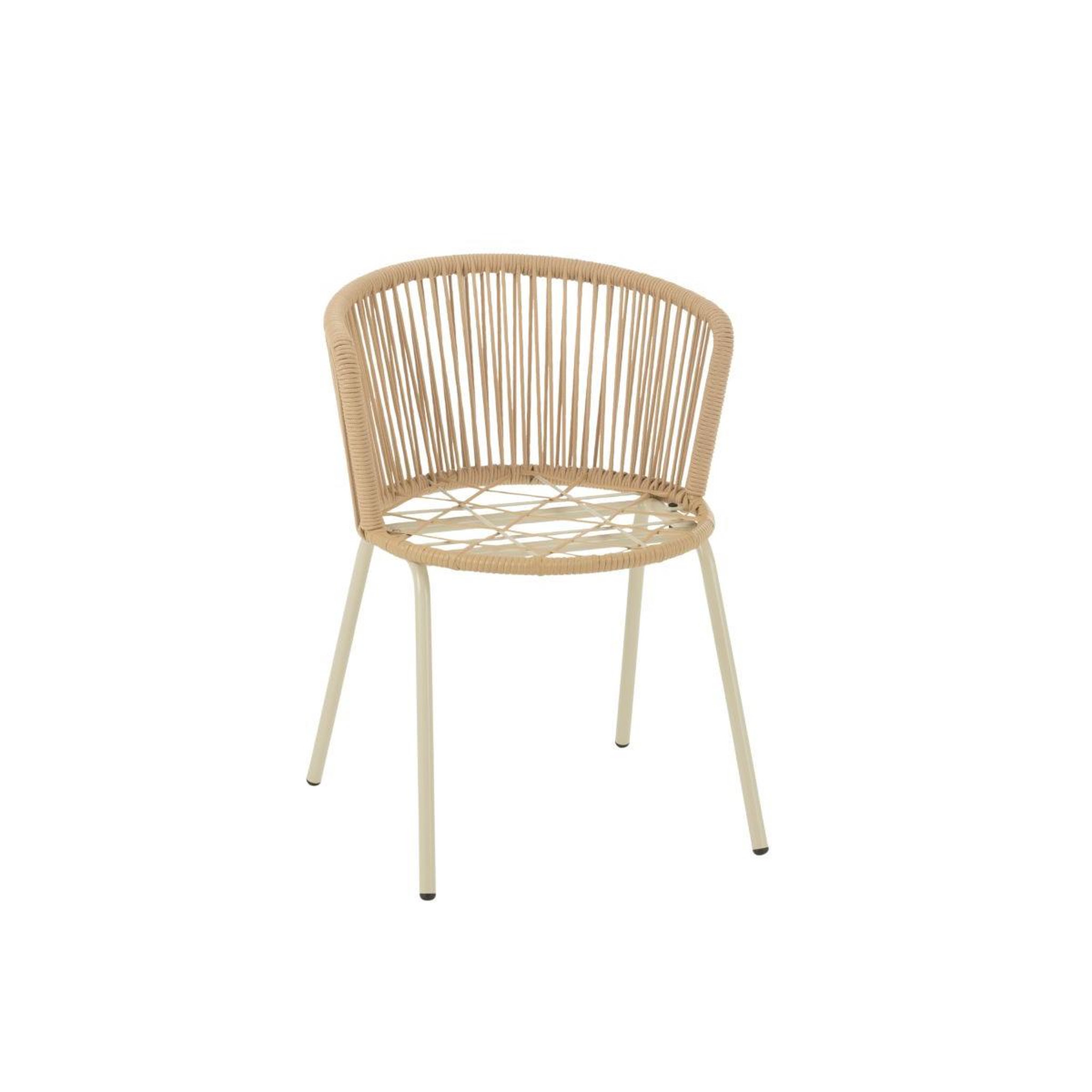 Voir la diapositive 5 : J-LINE Chaise design corde  toa  75cm beige