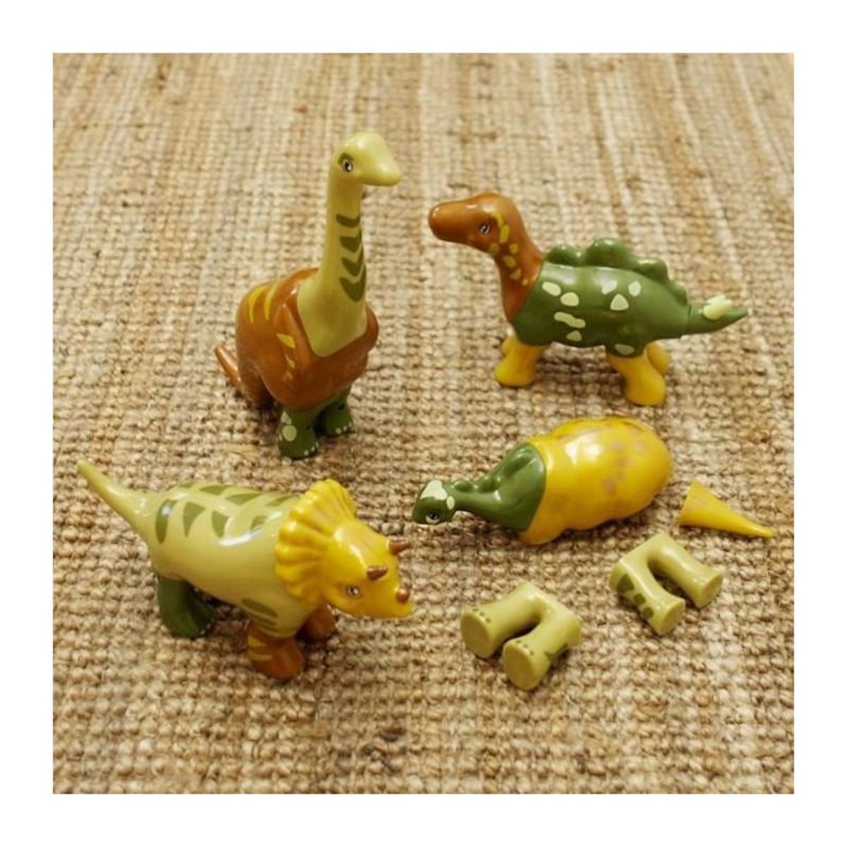 Klein Jouet magnétique - KLEIN - 4 grands dinosaures Funny Puzzle, 1+ - Stimule la créativité et l'habileté manuelle !