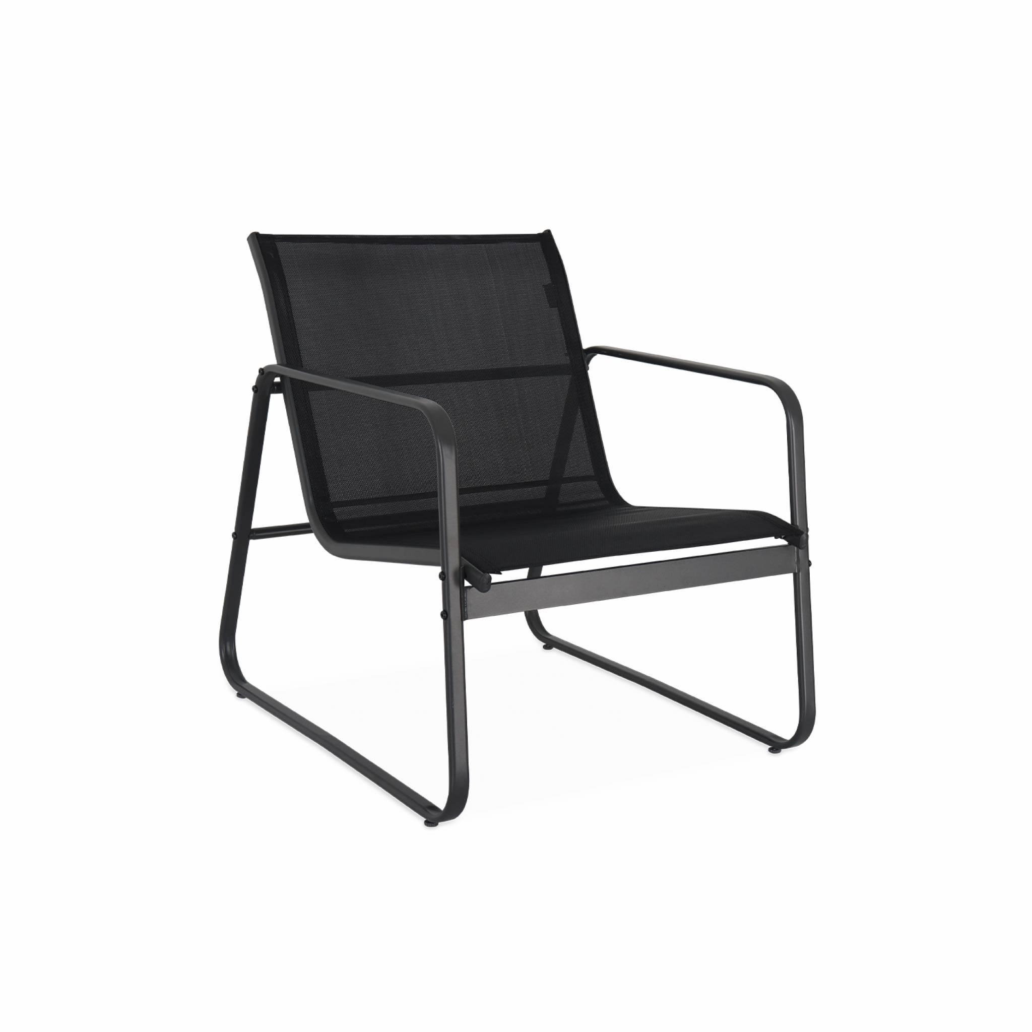 Voir la diapositive 5 : SWEEEK Salon de jardin en métal  et textilène pour 4 personnes, design