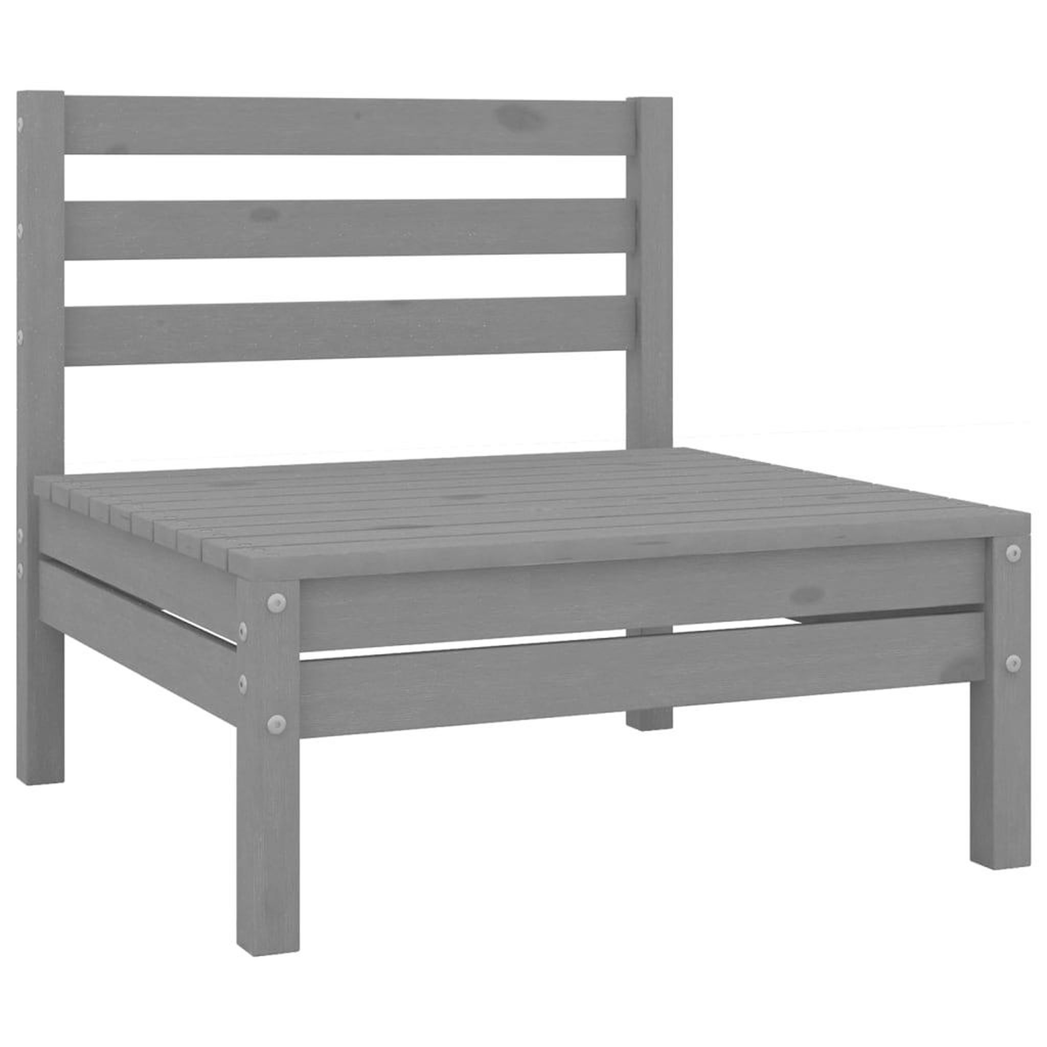 Voir la diapositive 3 : VIDAXL Canape a 2 places de jardin Gris Bois de pin solide