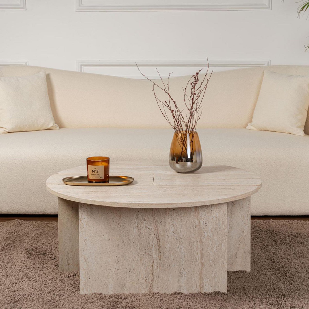 CONCEPT USINE Table basse ronde duo pin atlantique 90cm APIX