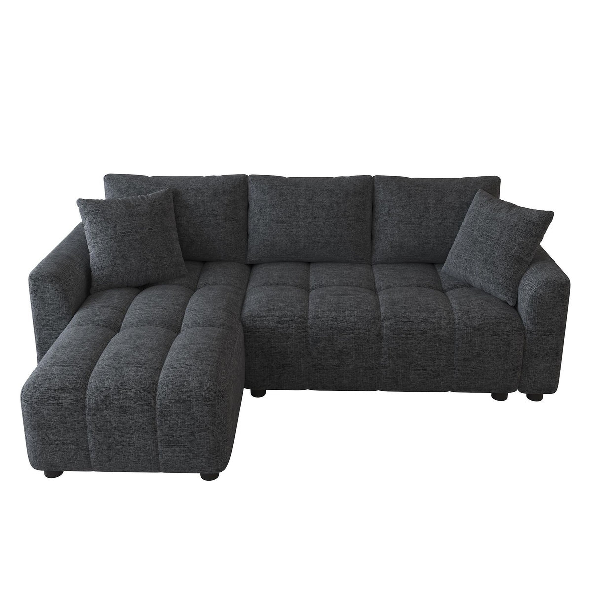MERAX Canapé d'angle réversible fixe 3 places tissu