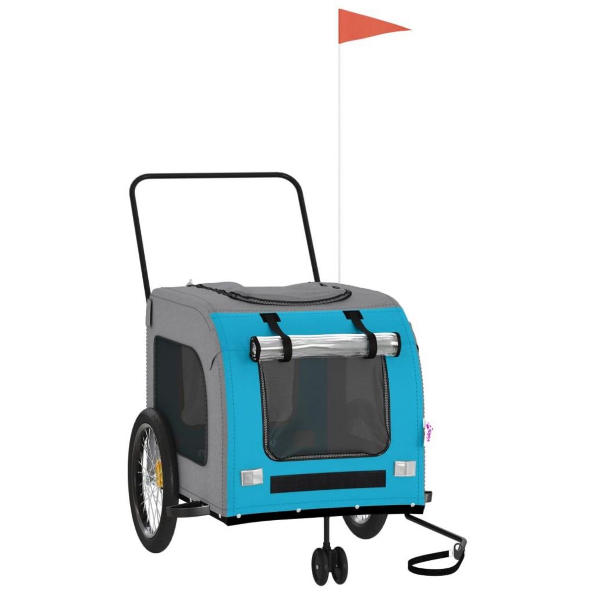 VIDAXL Remorque de velo pour animaux de compagnie bleu et gris