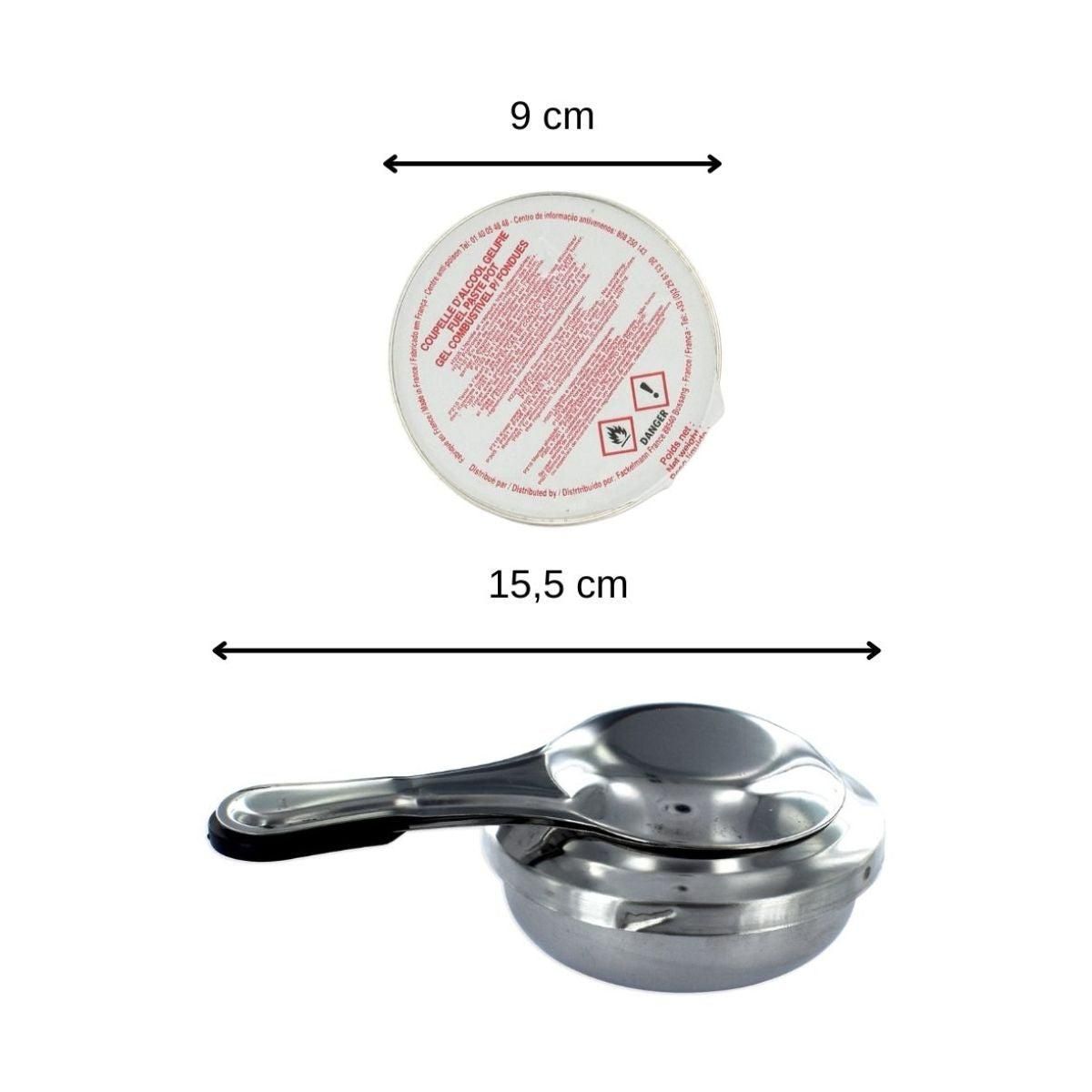 Fackelmann Brûleur à alcool et 4 coupelles d'alcool gélifié Fackelmann