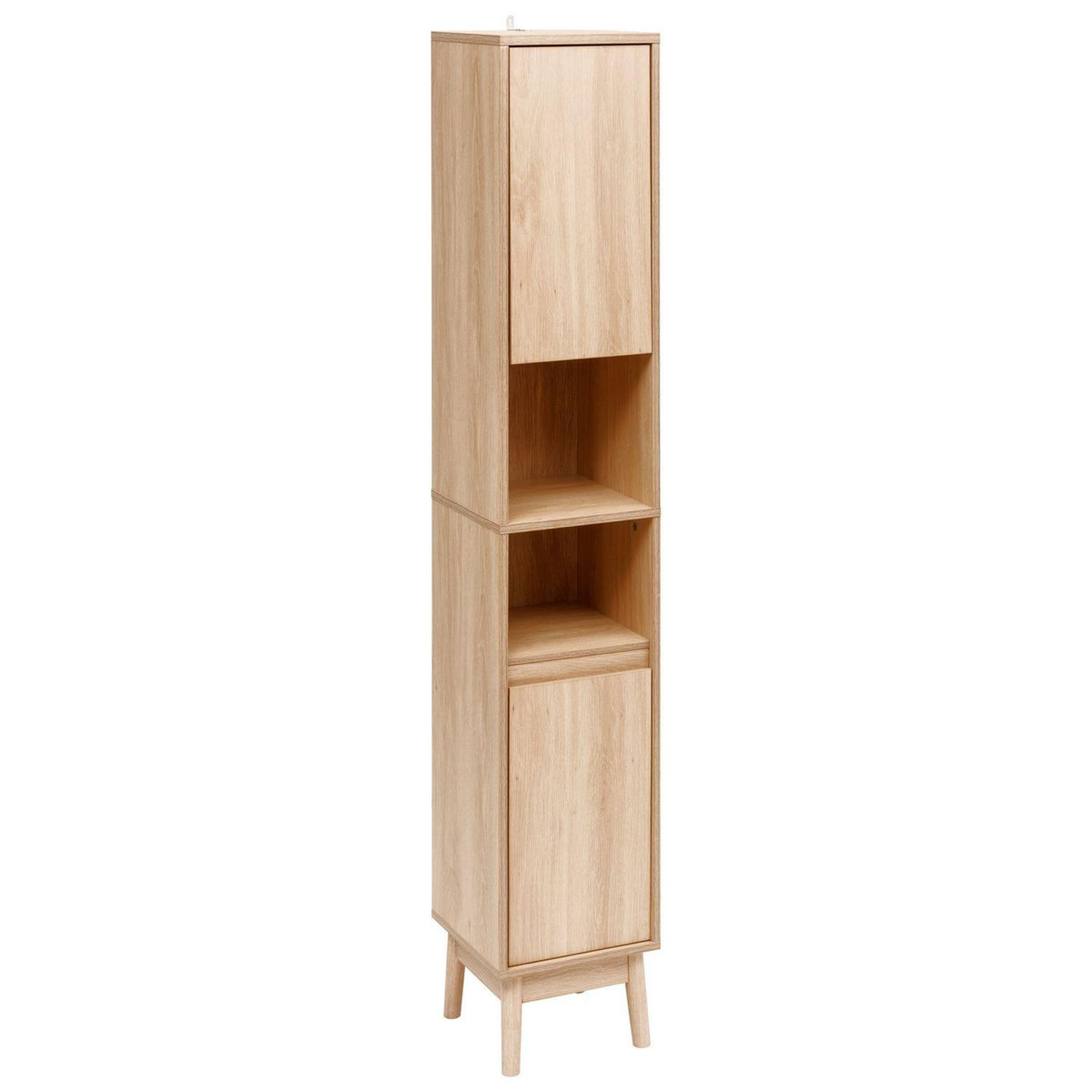 FIVE Colonne 2 portes effet bois naturel ABANA - Beige