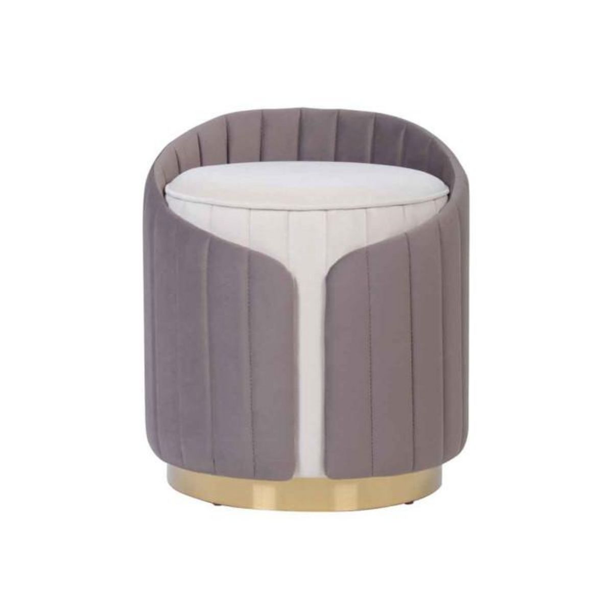 Paris Prix Tabouret Support Dorsal  Corvin  45cm Ivoire & Taupe