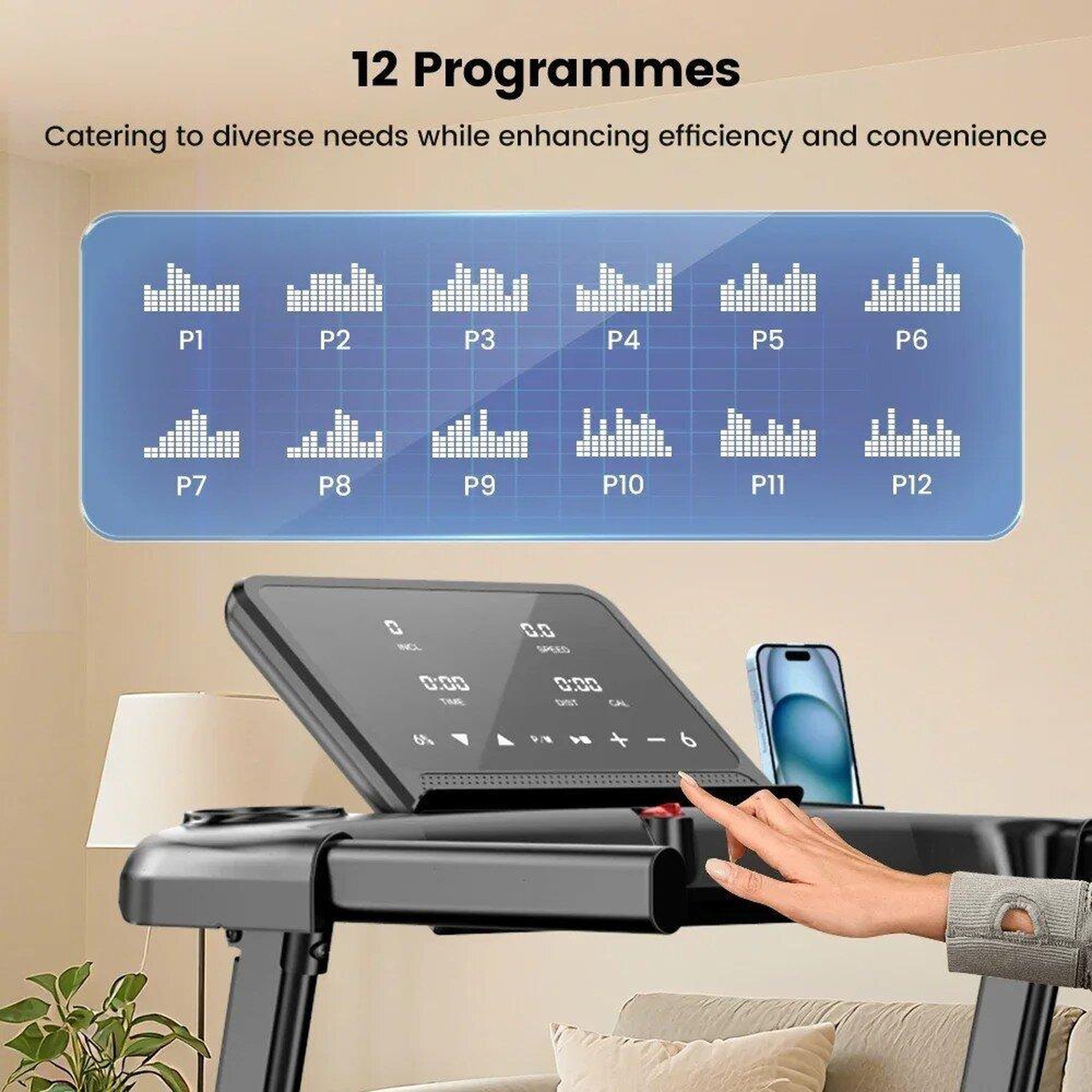 Voir la diapositive 4 : FORMILL Tapis de course électrique formill ft61, vitesse de 1 à 13,5 km/h, puissance de 3 cv, capacité de 135 kg, pliable