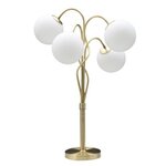 Paris Prix Lampe à Poser Design 4 Sphères  Glamy  74cm Blanc & Or