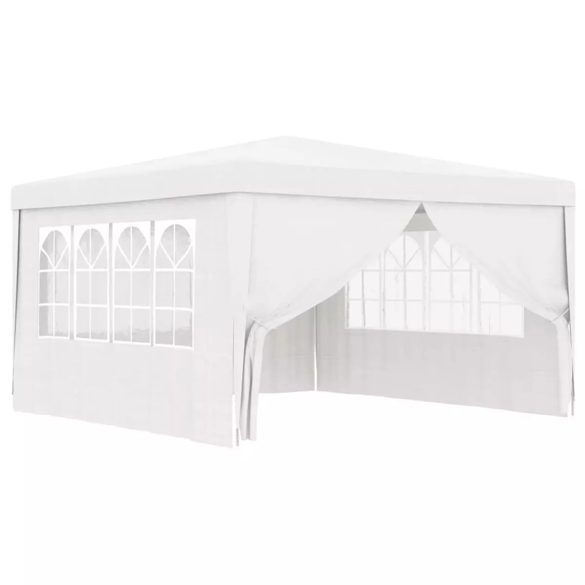 VIDAXL Tente de reception avec parois laterales 4x4 m Blanc 90 g/m^2