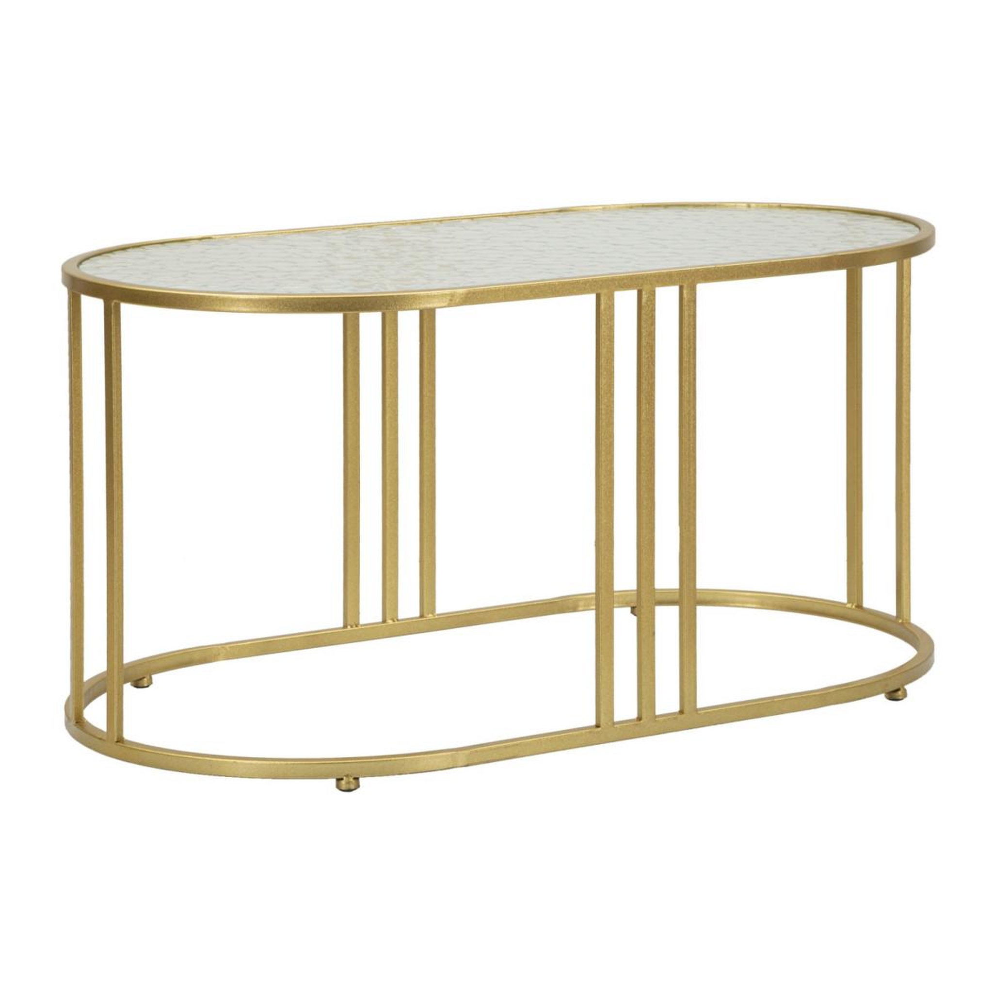Paris Prix Table basse ovale  antalia  90cm transparent & or