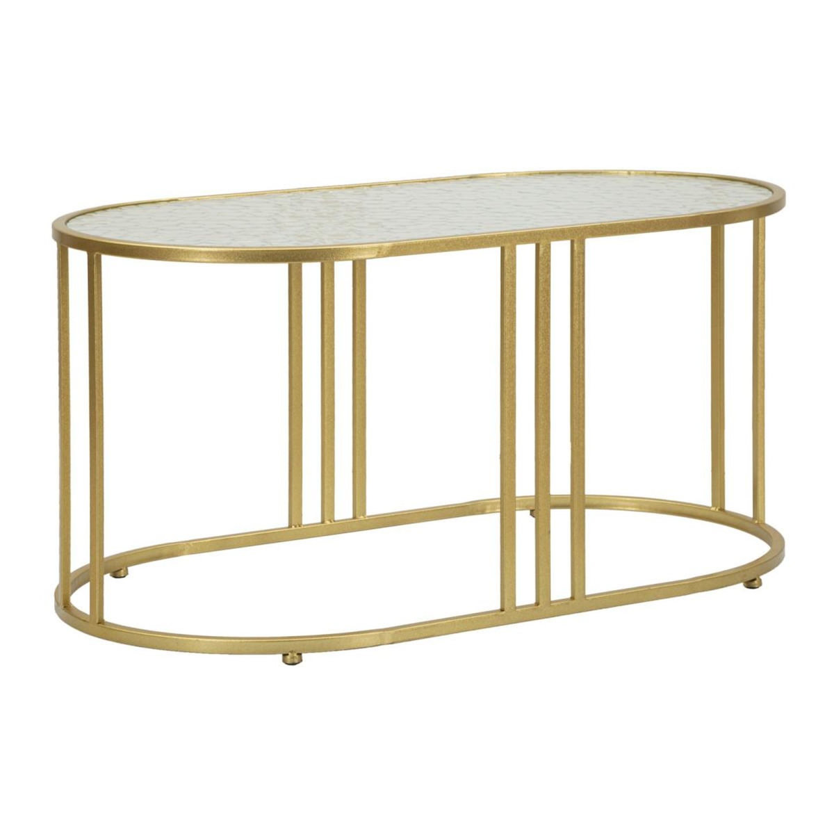 Paris Prix Table Basse Ovale  Antalia  90cm Transparent & Or
