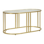 Paris Prix Table Basse Ovale  Antalia  90cm Transparent & Or
