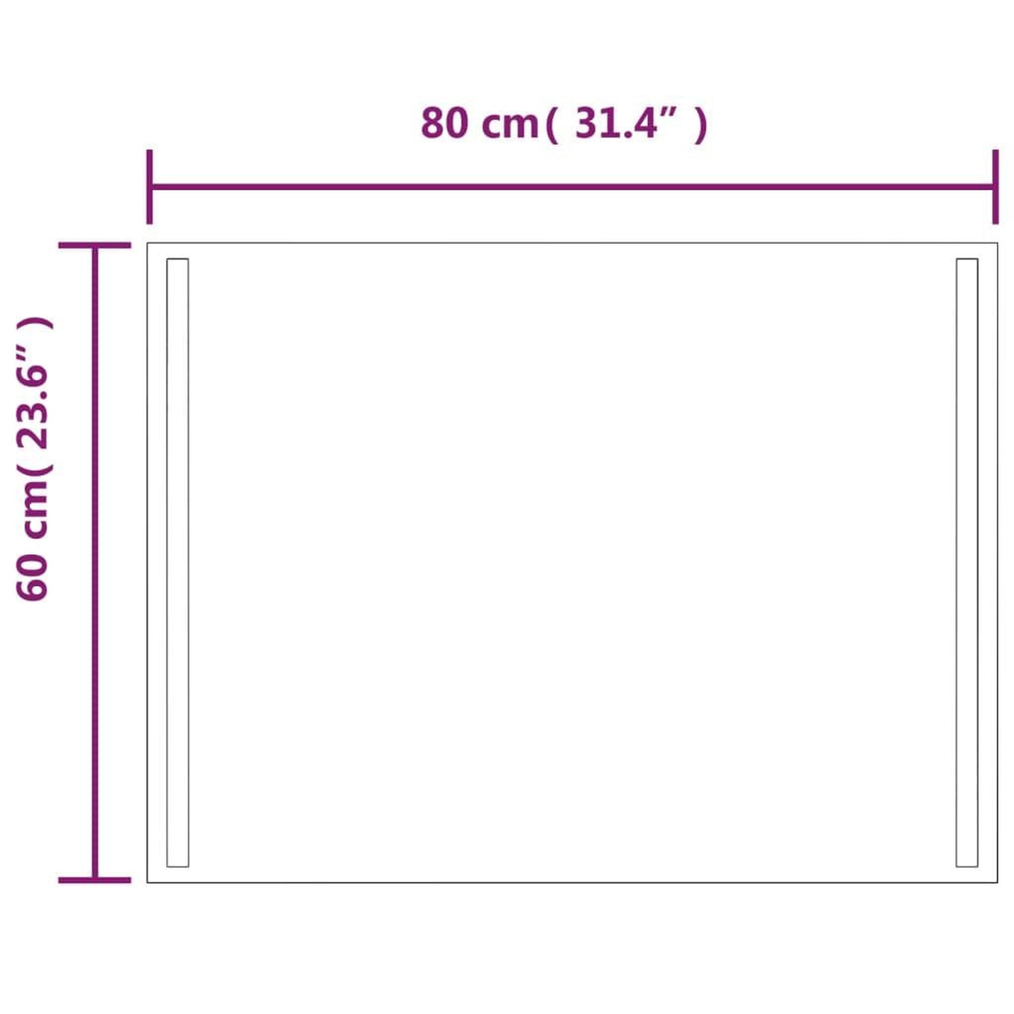 Voir la diapositive 5 : VIDAXL Miroir de salle de bain a LED 80x60 cm