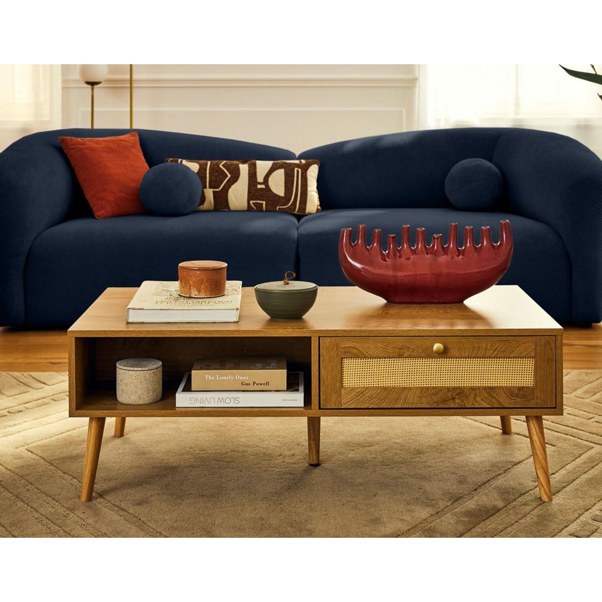 LISA DESIGN Charles - canapé droit 4 places en velours texturé