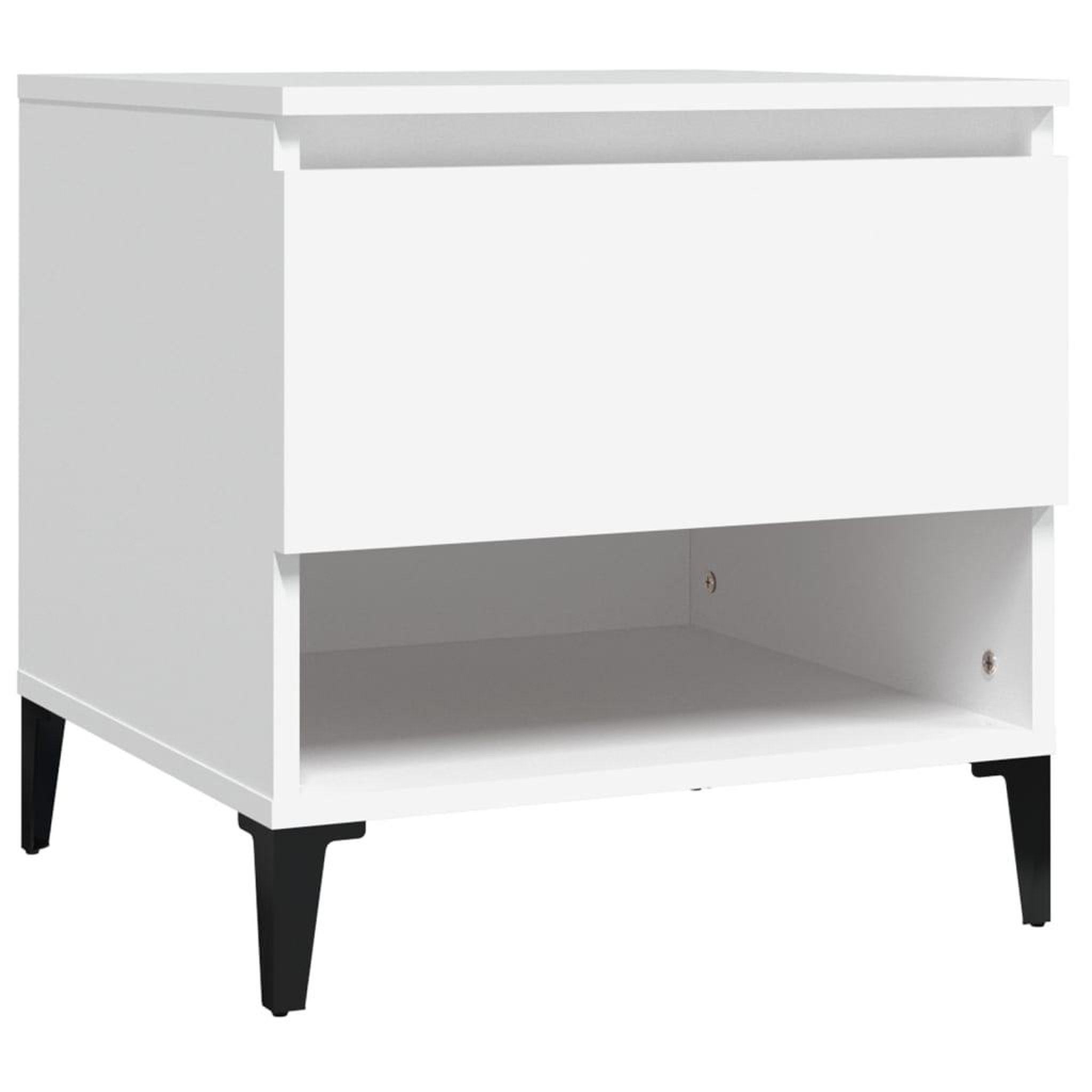 Voir la diapositive 2 : VIDAXL Table d'appoint Blanc 50x46x50 cm Bois d'ingenierie