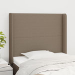 VIDAXL Tete de lit avec oreilles Taupe 103x16x118/128 cm Tissu