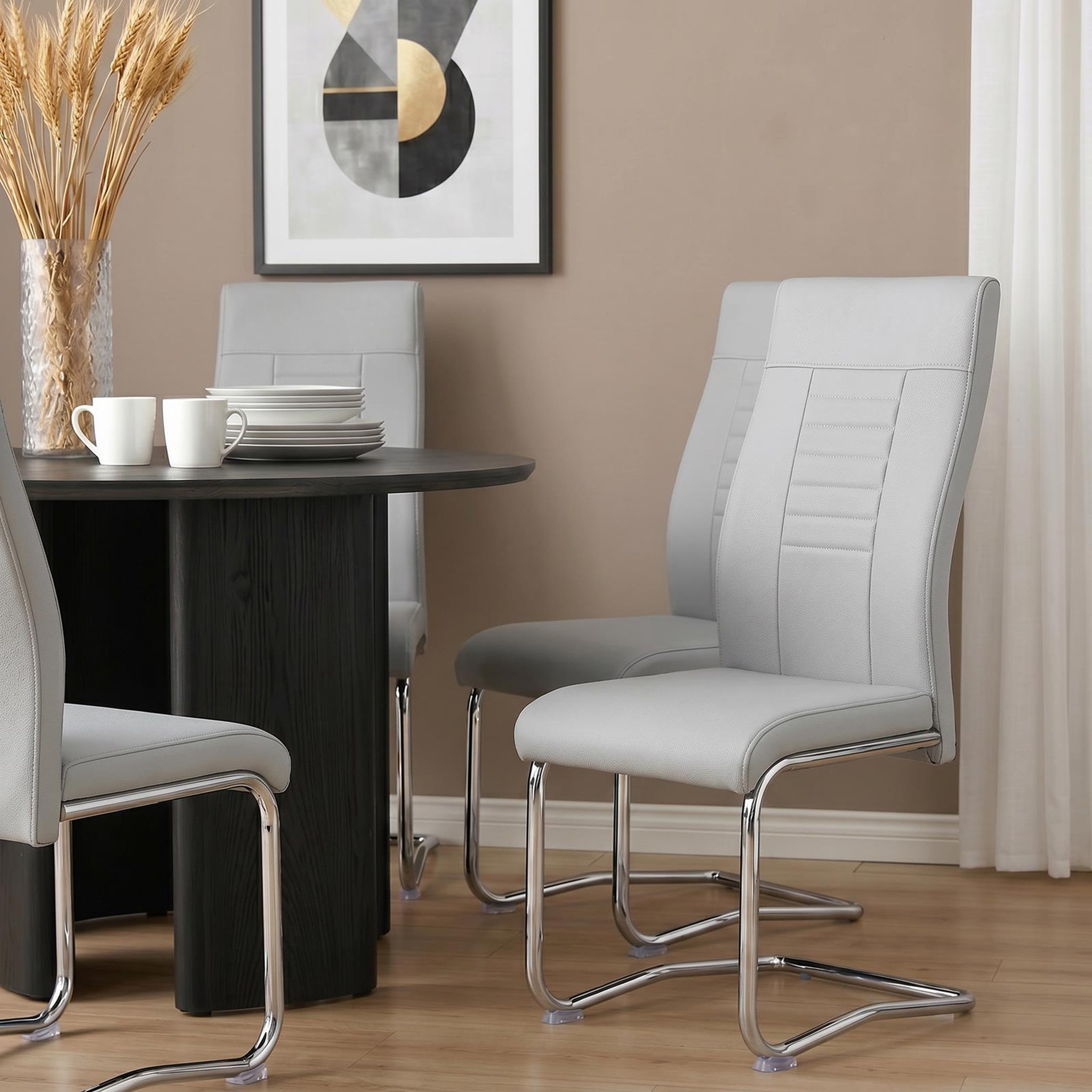 Voir la diapositive 2 : IDIMEX Lot de 4 chaises de salle à manger loano