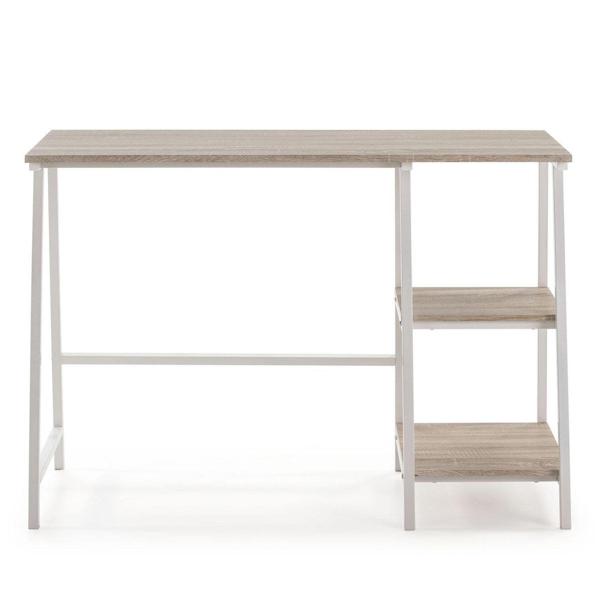 VS VENTA-STOCK Bureau Lisboa Blanc, Table pour PC, Style Industriel, 105 cm Longueur