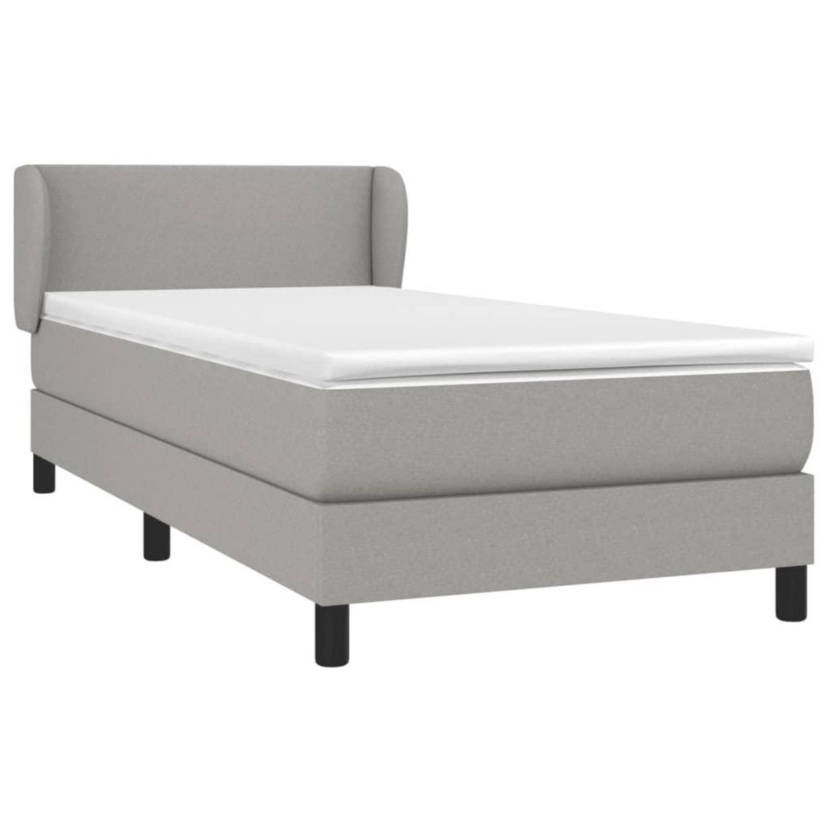 VIDAXL Sommier a lattes de lit avec matelas Gris clair 80x200 cm Tissu