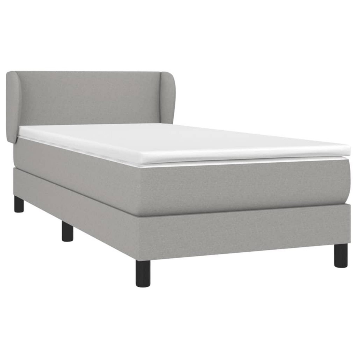 VIDAXL Sommier a lattes de lit avec matelas Gris clair 80x200 cm Tissu