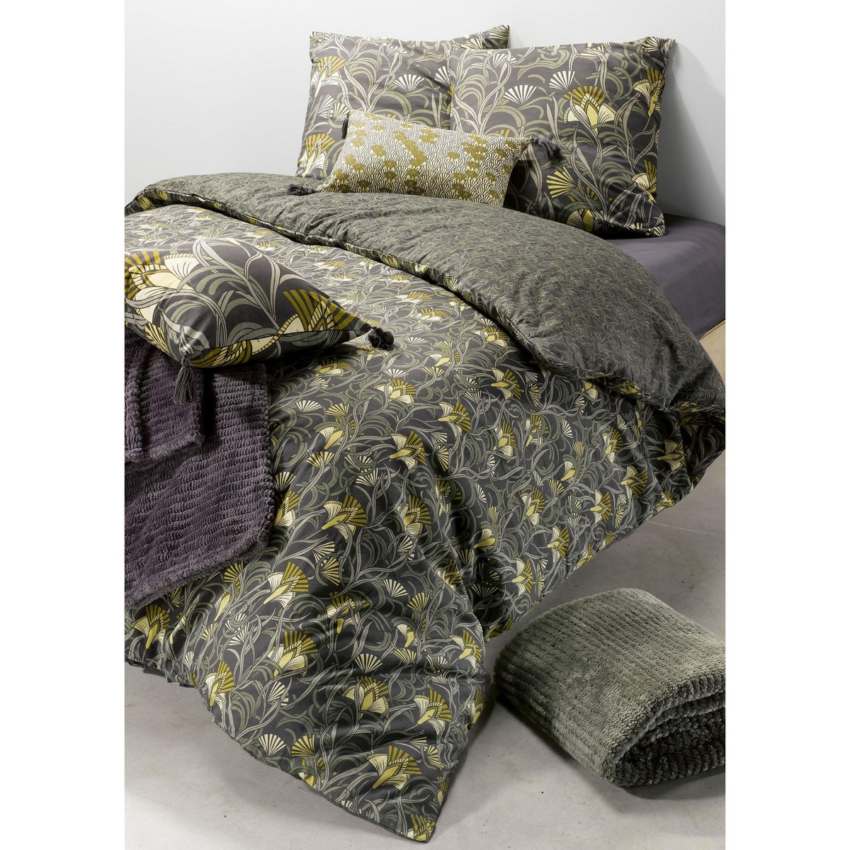 Les Ateliers du Linge Parure housse de couette 100% coton 57fils, liana