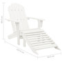 Voir la diapositive 6 : VIDAXL Chaise de jardin Adirondack avec pouf et table Sapin Blanc