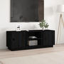 Voir la diapositive 1 : VIDAXL Meuble TV Noir 110x35x40,5 cm Bois de pin massif