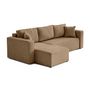 Voir la diapositive 5 : BEST MOBILIER Topaze - canapé d'angle réversible - 4 places - convertible avec coffre - en velours côtelé plat