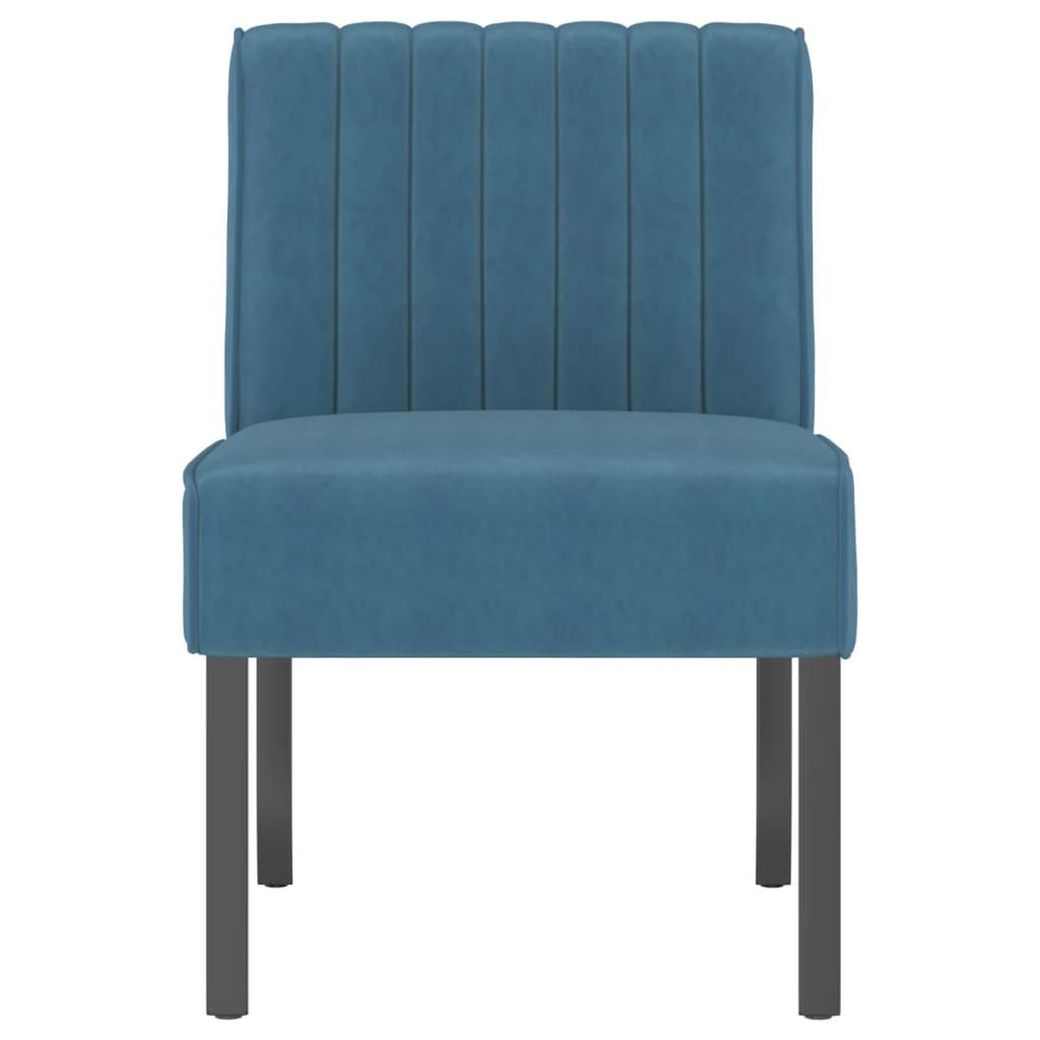 Voir la diapositive 3 : VIDAXL Fauteuil sans accoudoirs bleu velours