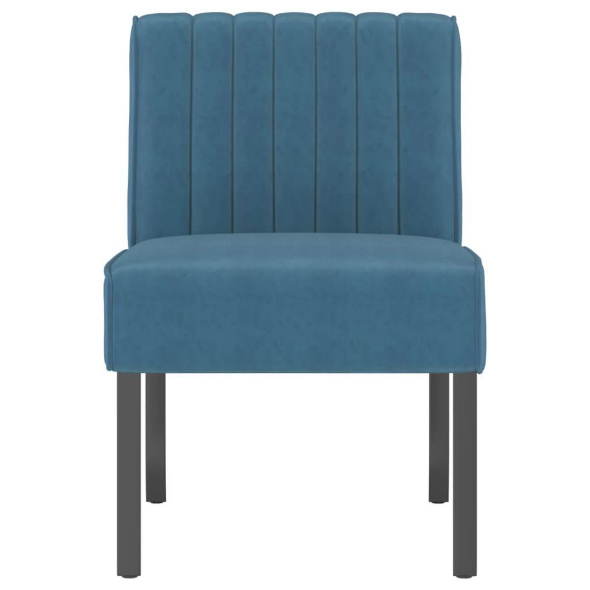 VIDAXL Fauteuil sans accoudoirs bleu velours